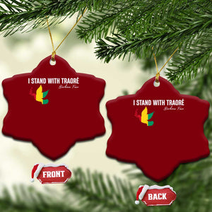 I Stand With Traoré Ceramic Ornament Burkina Faso Peace Dove TS02 Print Your Wear