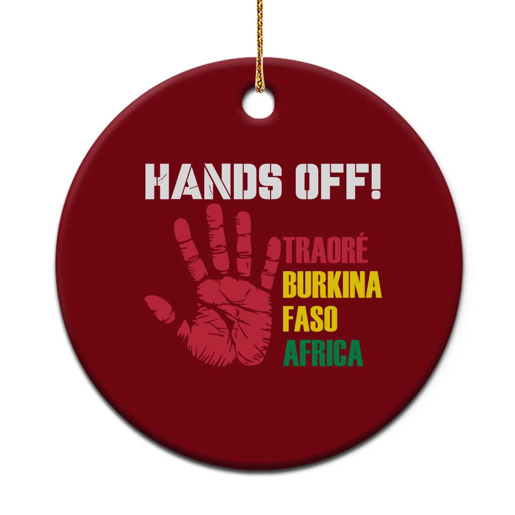 Hands Off Traoré Burkina Faso Africa Ceramic Ornament TS02 1pc Red Print Your Wear