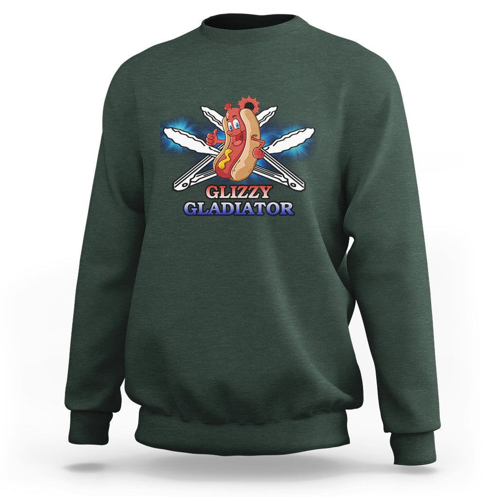 Hot Dog Lover Sweatshirt Glizzy Gladiator TS02 Dark Forest Green Printyourwear