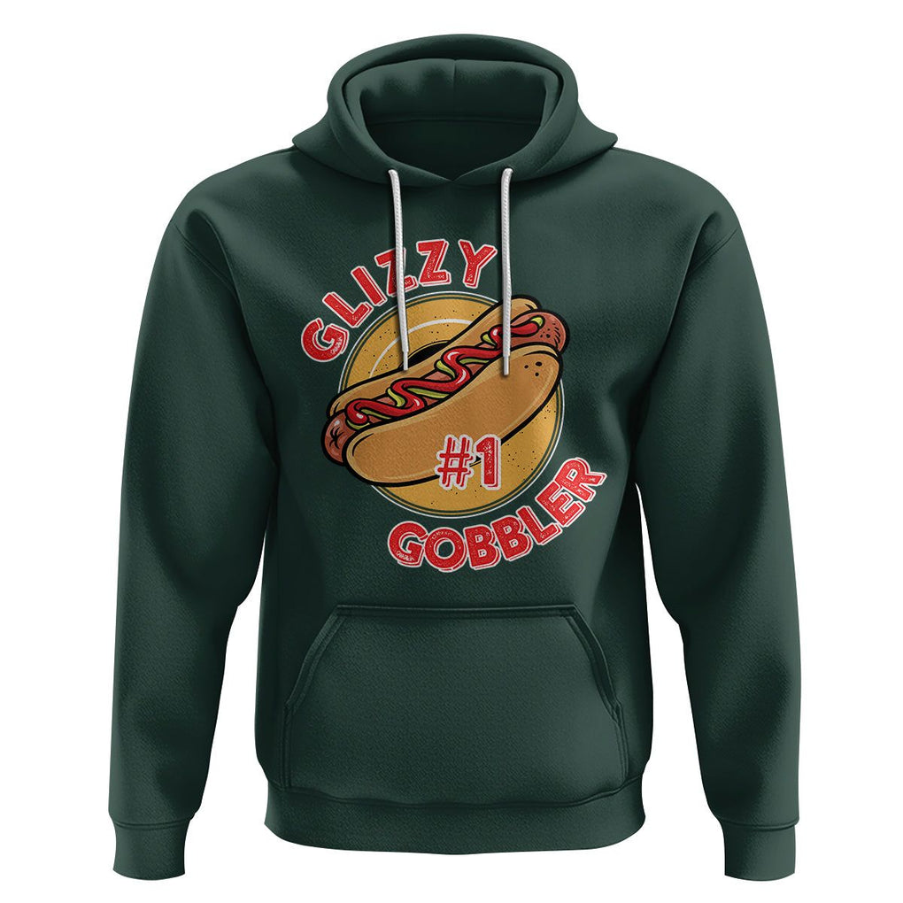 Hot Dog Lover Hoodie Glizzy #1 Gobbler - PrintYourWear Size: S Color: Dark Forest Green