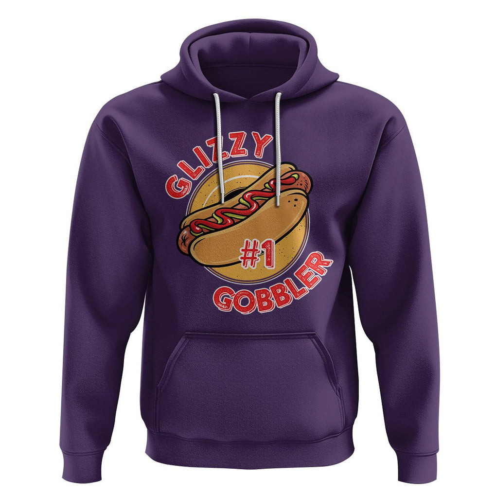 Hot Dog Lover Hoodie Glizzy #1 Gobbler - PrintYourWear Size: S Color: Purple