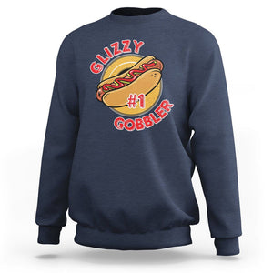 Hot Dog Lover Sweatshirt Glizzy #1 Gobbler - PrintYourWear Size: S Color: Navy