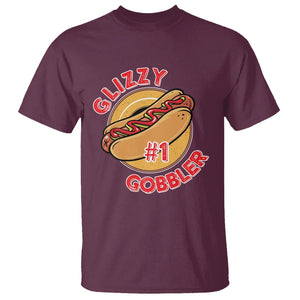 Hot Dog Lover T Shirt Glizzy #1 Gobbler - PrintYourWear Size: S Color: Maroon