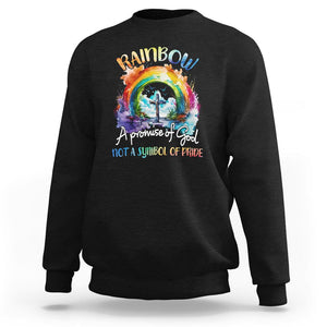 God's Promise Sweatshirt Rainbow A Promise Of God Not A Symbol Of Pride TS02 Black Printyourwear