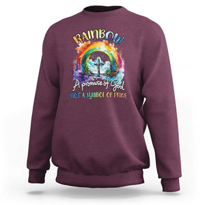 God's Promise Sweatshirt Rainbow A Promise Of God Not A Symbol Of Pride TS02 Maroon Printyourwear