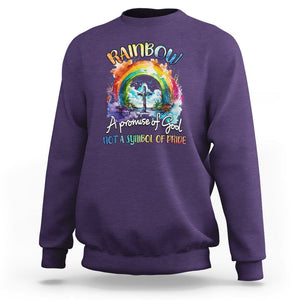 God's Promise Sweatshirt Rainbow A Promise Of God Not A Symbol Of Pride TS02 Purple Printyourwear