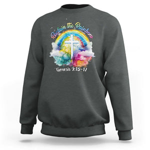 God's Promise Sweatshirt Reclaim The Rainbow Genesis 9:13-17 TS02 Dark Heather Printyourwear
