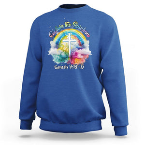 God's Promise Sweatshirt Reclaim The Rainbow Genesis 9:13-17 TS02 Royal Blue Printyourwear