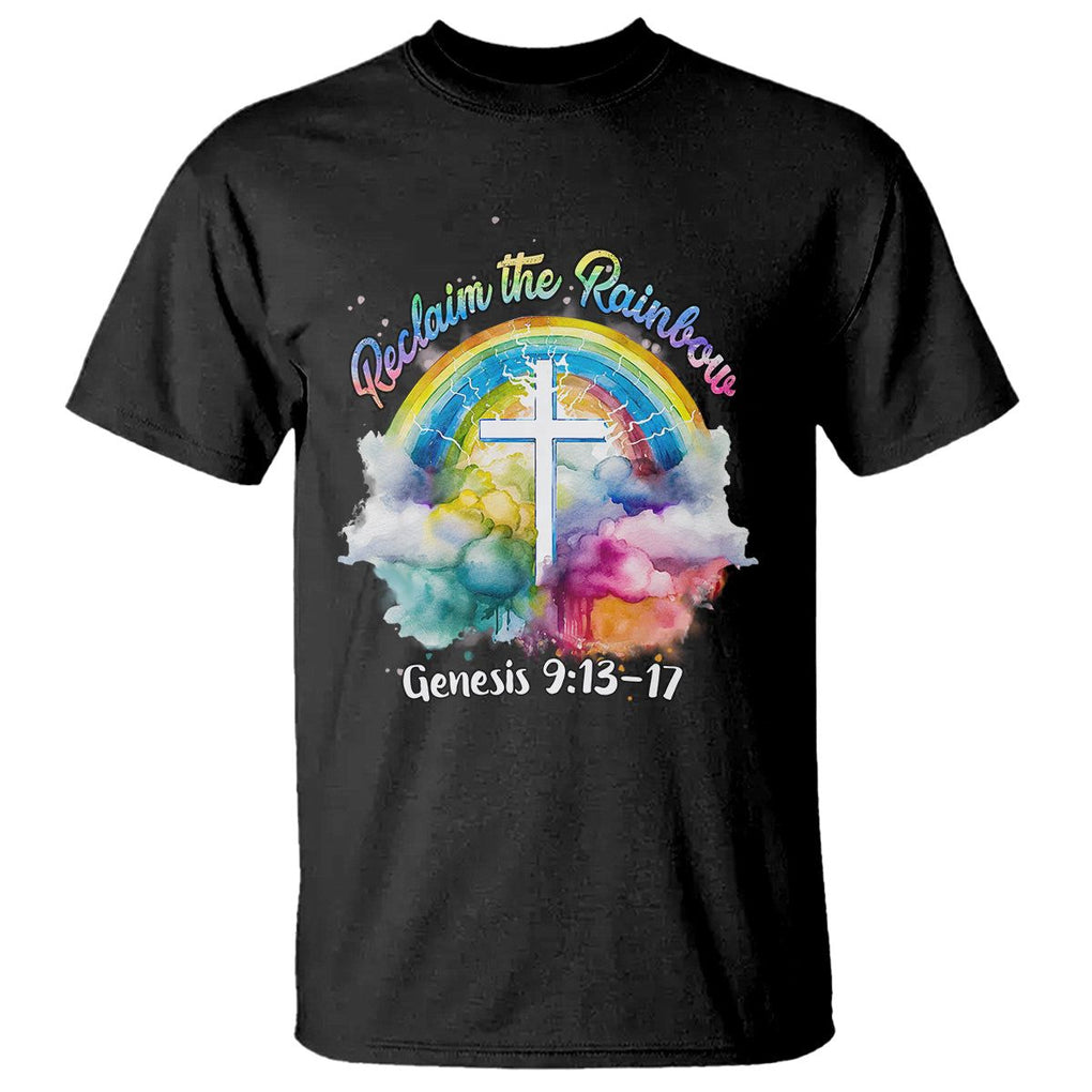 God's Promise T Shirt Reclaim The Rainbow Genesis 9:13-17 TS02 Black Printyourwear
