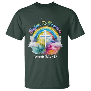 God's Promise T Shirt Reclaim The Rainbow Genesis 9:13-17 TS02 Dark Forest Green Printyourwear