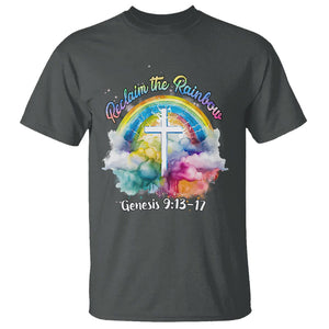 God's Promise T Shirt Reclaim The Rainbow Genesis 9:13-17 TS02 Dark Heather Printyourwear