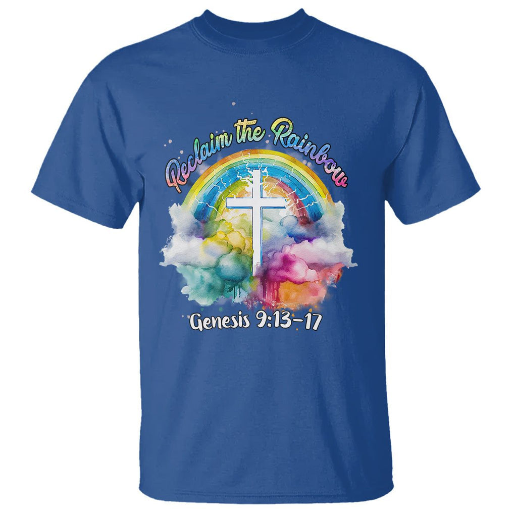 God's Promise T Shirt Reclaim The Rainbow Genesis 9:13-17 TS02 Royal Blue Printyourwear