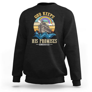 God's Promise Sweatshirt God Keeps His Promises Genesis 9:13 TS02 Black Printyourwear