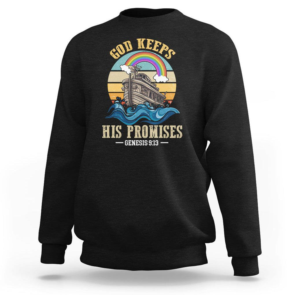 God's Promise Sweatshirt God Keeps His Promises Genesis 9:13 TS02 Black Printyourwear