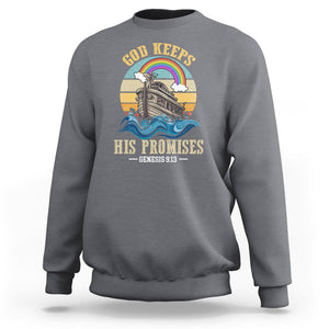 God's Promise Sweatshirt God Keeps His Promises Genesis 9:13 TS02 Charcoal Printyourwear