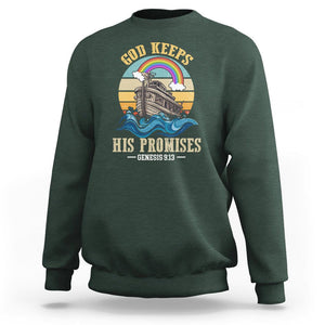 God's Promise Sweatshirt God Keeps His Promises Genesis 9:13 TS02 Dark Forest Green Printyourwear