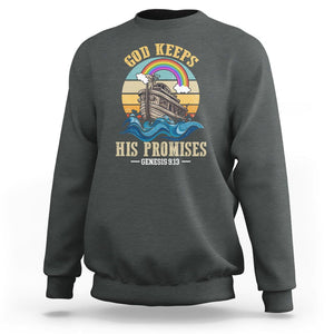 God's Promise Sweatshirt God Keeps His Promises Genesis 9:13 TS02 Dark Heather Printyourwear