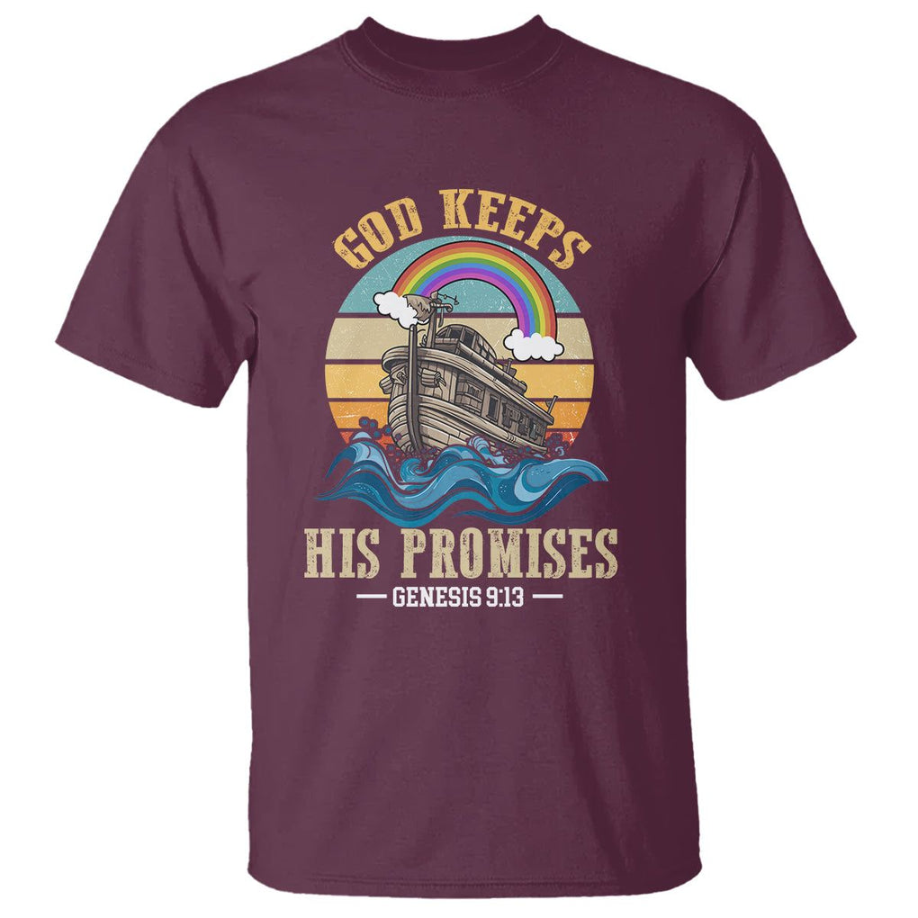 God's Promise T Shirt God Keeps His Promises Genesis 9:13 TS02 Maroon Printyourwear