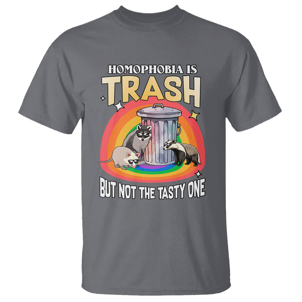 Sarcastic LGBT T Shirt Homophobia Is Trash Gay Pride Raccoon Opossum Ally TS02 Printyourwear