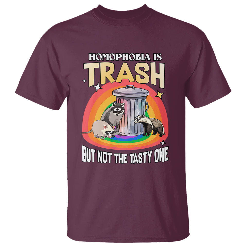 Sarcastic LGBT T Shirt Homophobia Is Trash Gay Pride Raccoon Opossum Ally TS02 Printyourwear