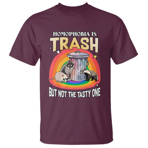 Sarcastic LGBT T Shirt Homophobia Is Trash Gay Pride Raccoon Opossum Ally TS02 Printyourwear