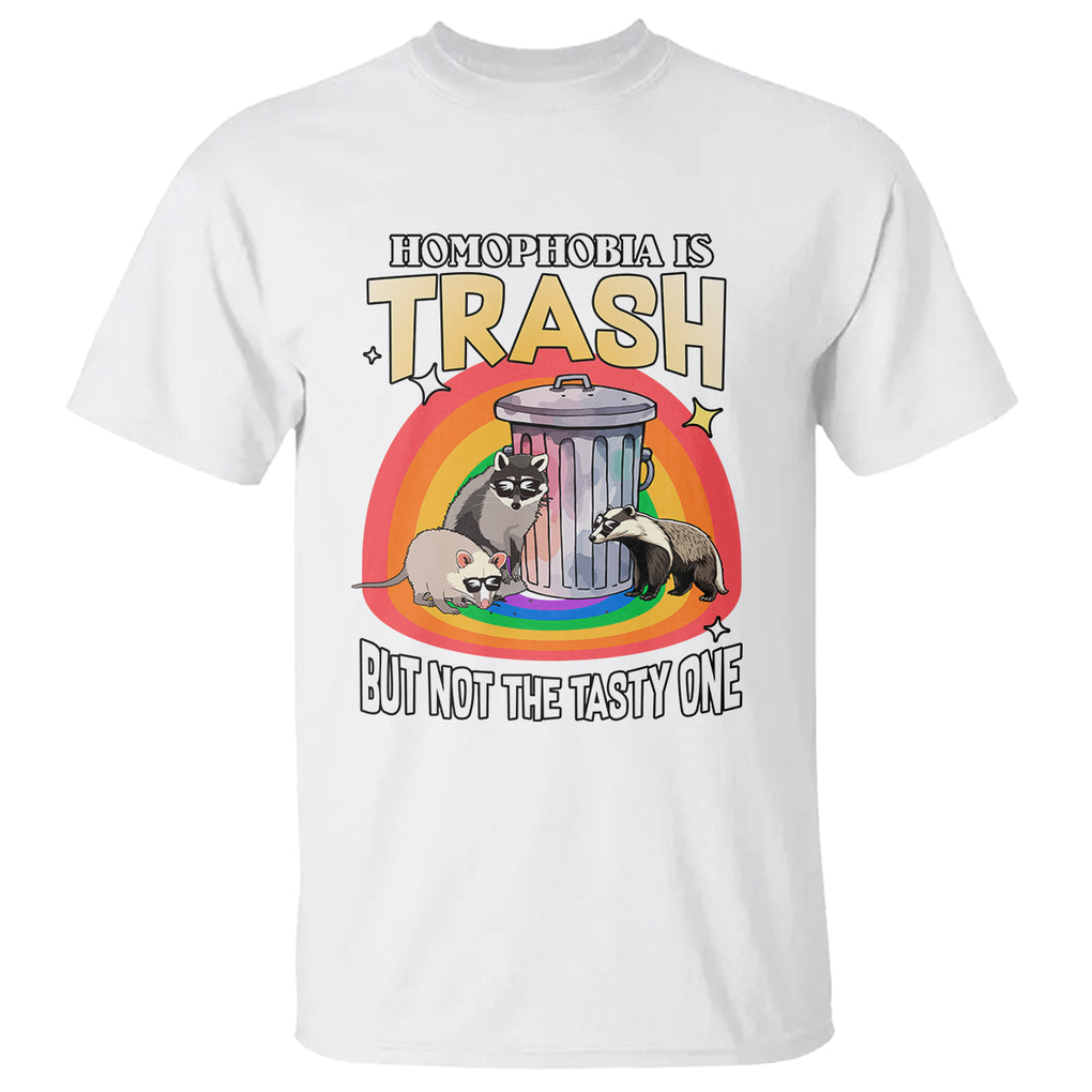 Sarcastic LGBT T Shirt Homophobia Is Trash Gay Pride Raccoon Opossum Ally TS02 Printyourwear