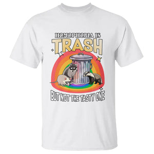 Sarcastic LGBT T Shirt Homophobia Is Trash Gay Pride Raccoon Opossum Ally TS02 Printyourwear