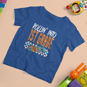 Rolling Into 1st Grade T Shirt For Kid Skateboard Skating Boys Back To School TS02 Printyourwear
