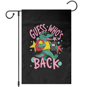 Funny Retro Alligator First Day of School Garden Flag Guess Who is Back Cute Kids Gift