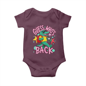 Funny Retro Alligator First Day of School Baby Onesie Guess Who is Back Cute Kids Gift