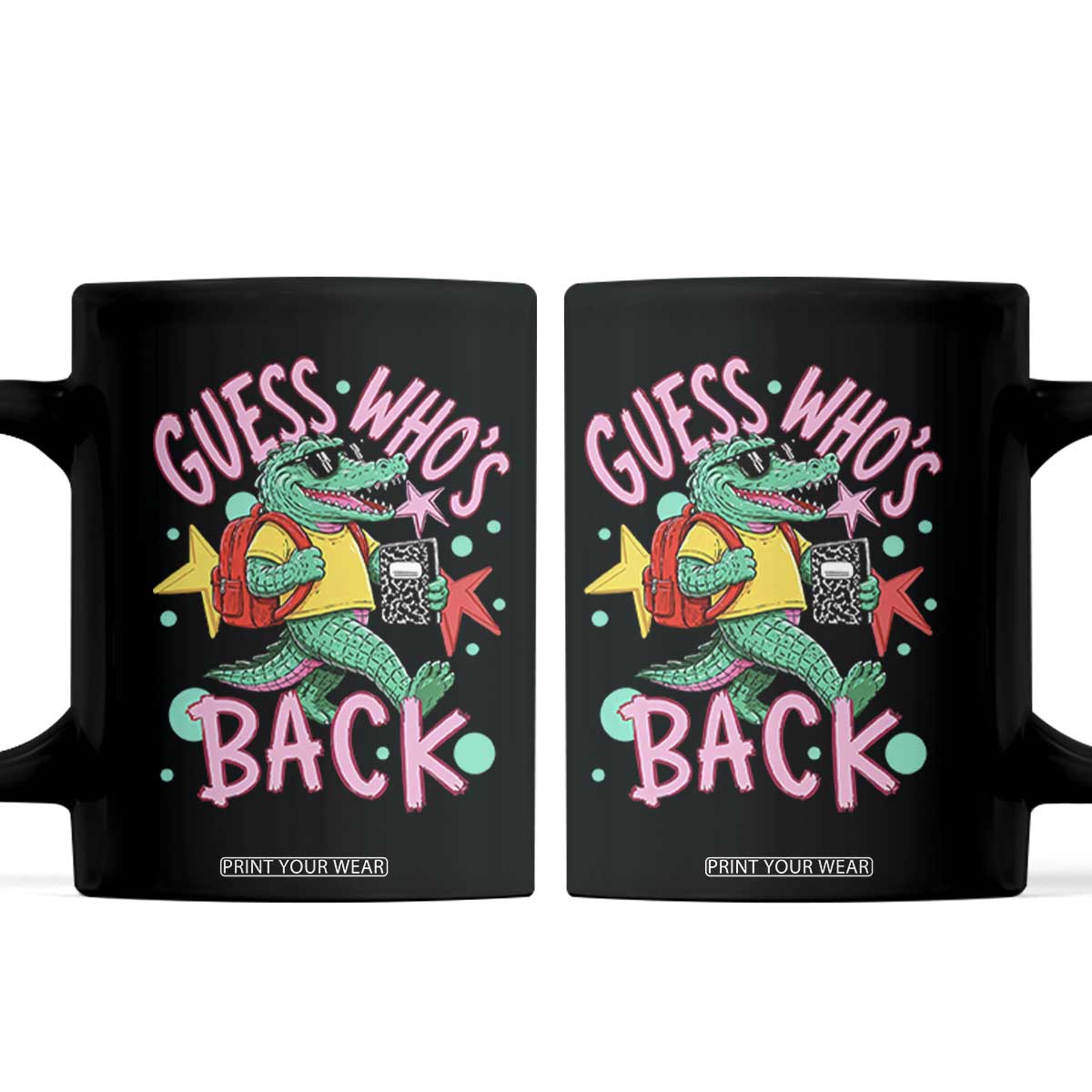 Funny Retro Alligator First Day of School Coffee Mug Guess Who is Back Cute Kids Gift