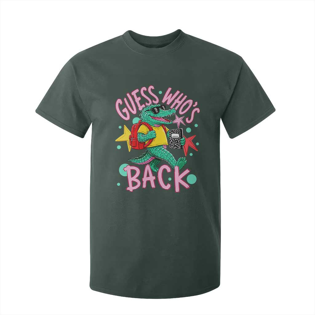 Funny Retro Alligator First Day of School T Shirt For Kid Guess Who is Back Cute Kids Gift