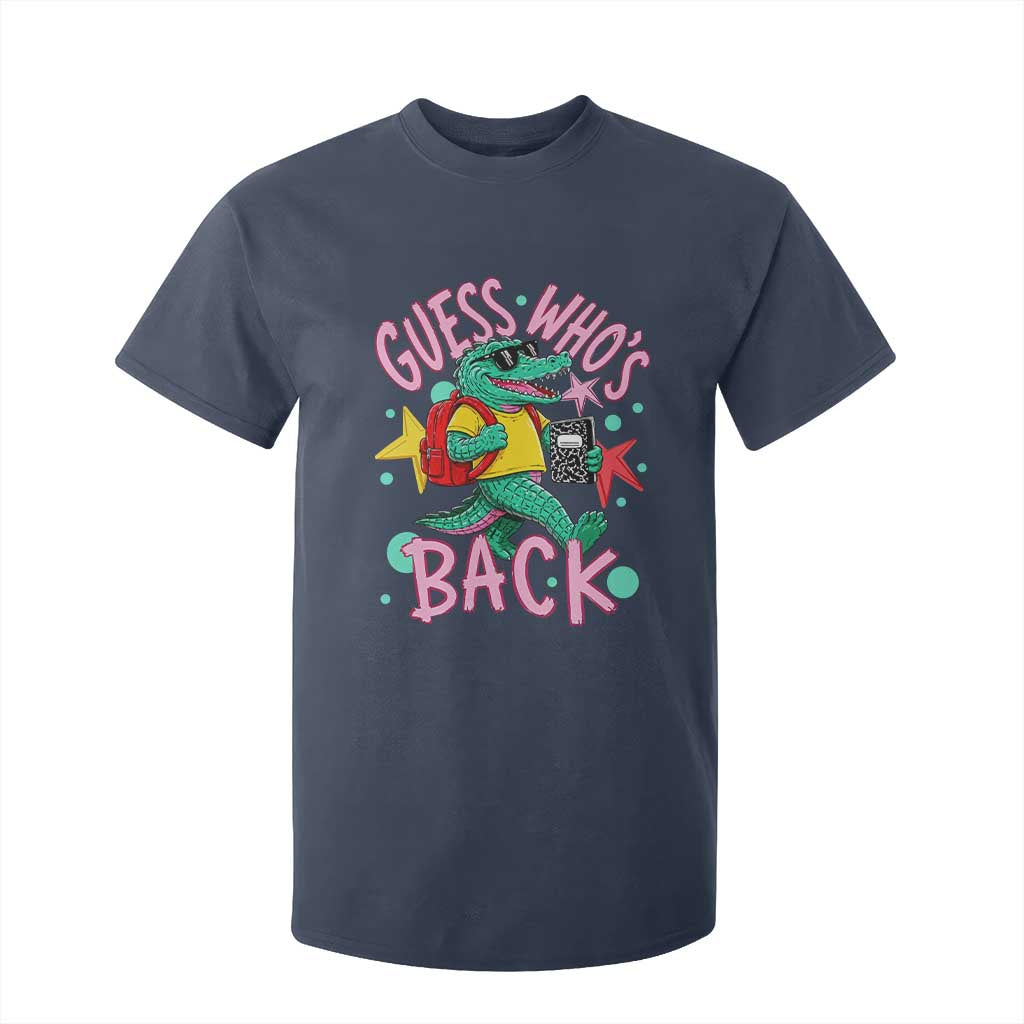 Funny Retro Alligator First Day of School T Shirt For Kid Guess Who is Back Cute Kids Gift