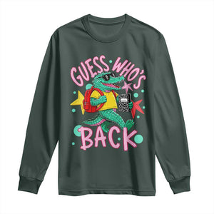 Funny Retro Alligator First Day of School Long Sleeve Shirt Guess Who is Back Cute Kids Gift