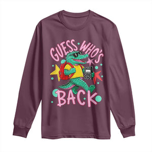 Funny Retro Alligator First Day of School Long Sleeve Shirt Guess Who is Back Cute Kids Gift