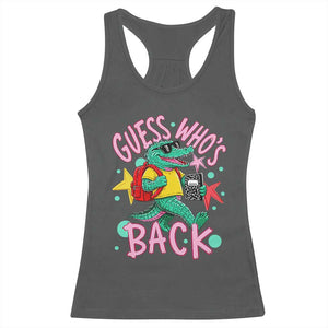 Funny Retro Alligator First Day of School Racerback Tank Top Guess Who is Back Cute Kids Gift