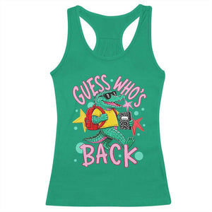 Funny Retro Alligator First Day of School Racerback Tank Top Guess Who is Back Cute Kids Gift