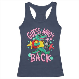Funny Retro Alligator First Day of School Racerback Tank Top Guess Who is Back Cute Kids Gift