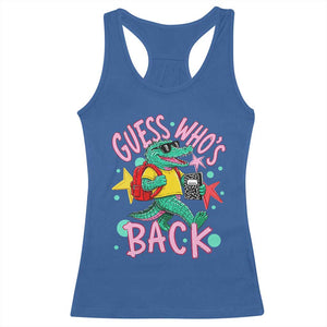 Funny Retro Alligator First Day of School Racerback Tank Top Guess Who is Back Cute Kids Gift