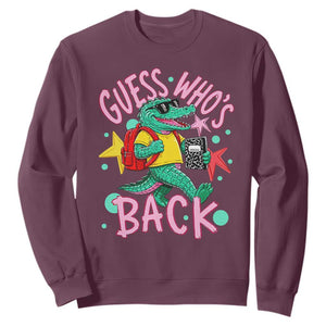 Funny Retro Alligator First Day of School Sweatshirt Guess Who is Back Cute Kids Gift