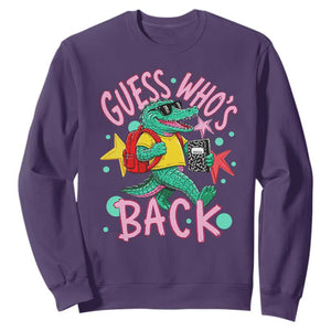 Funny Retro Alligator First Day of School Sweatshirt Guess Who is Back Cute Kids Gift
