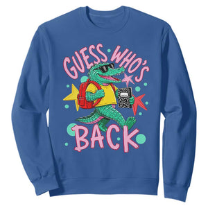 Funny Retro Alligator First Day of School Sweatshirt Guess Who is Back Cute Kids Gift