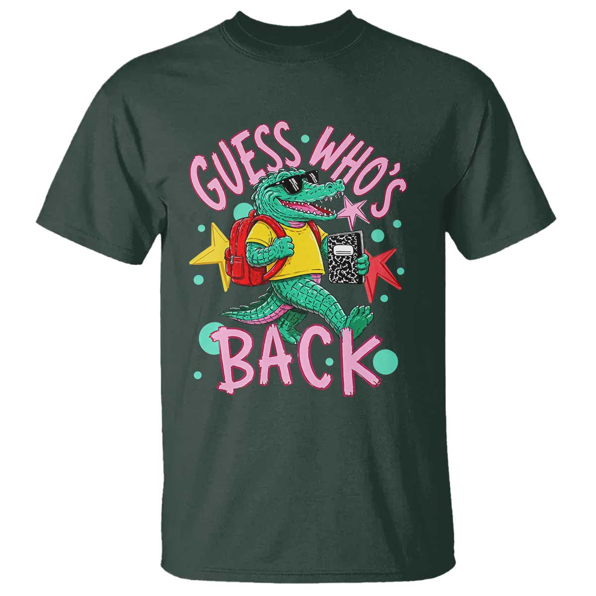 Funny Retro Alligator First Day of School T Shirt Guess Who is Back Cute Kids Gift