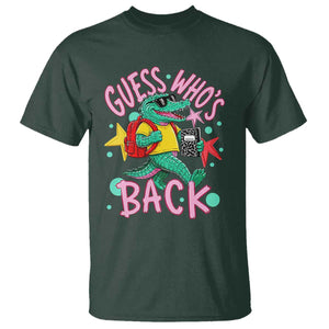 Funny Retro Alligator First Day of School T Shirt Guess Who is Back Cute Kids Gift