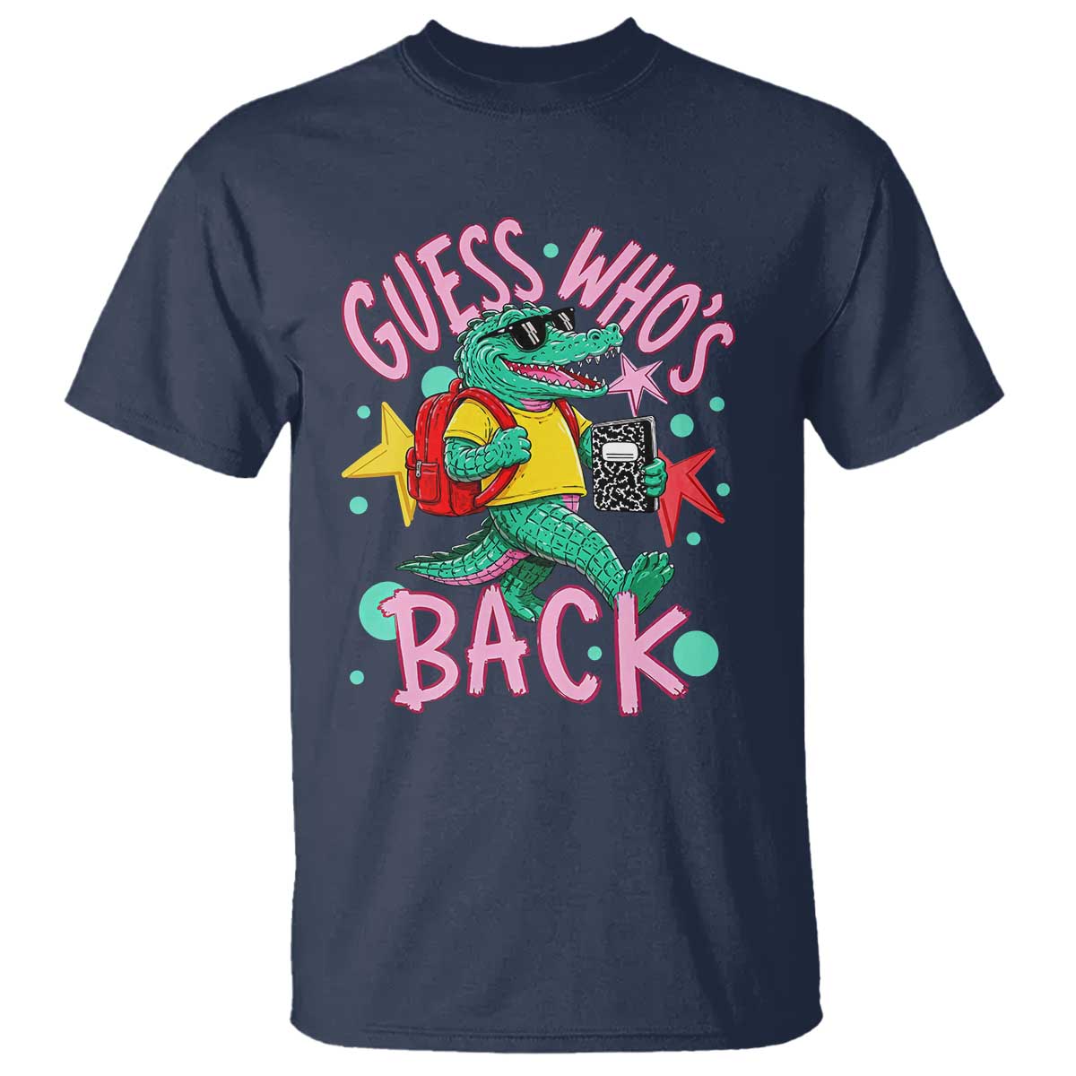 Funny Retro Alligator First Day of School T Shirt Guess Who is Back Cute Kids Gift