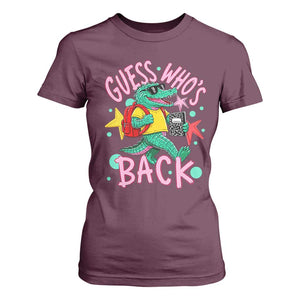 Funny Retro Alligator First Day of School T Shirt For Women Guess Who is Back Cute Kids Gift