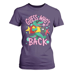 Funny Retro Alligator First Day of School T Shirt For Women Guess Who is Back Cute Kids Gift
