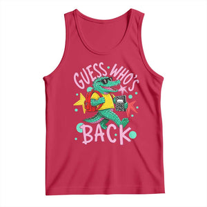 Funny Retro Alligator First Day of School Tank Top Guess Who is Back Cute Kids Gift