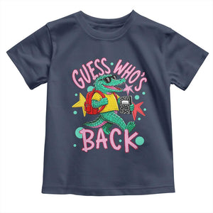 Funny Retro Alligator First Day of School Toddler T Shirt Guess Who is Back Cute Kids Gift