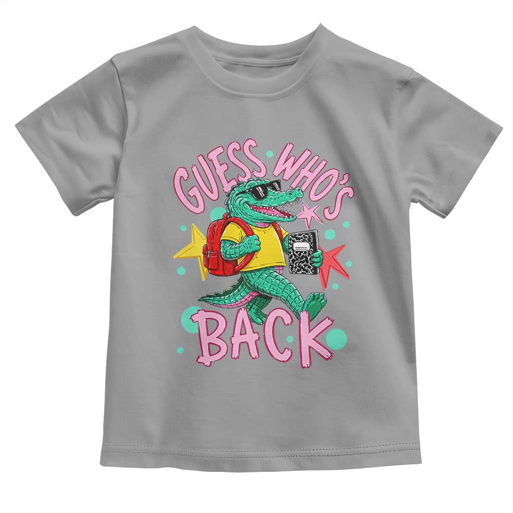 Funny Retro Alligator First Day of School Toddler T Shirt Guess Who is Back Cute Kids Gift